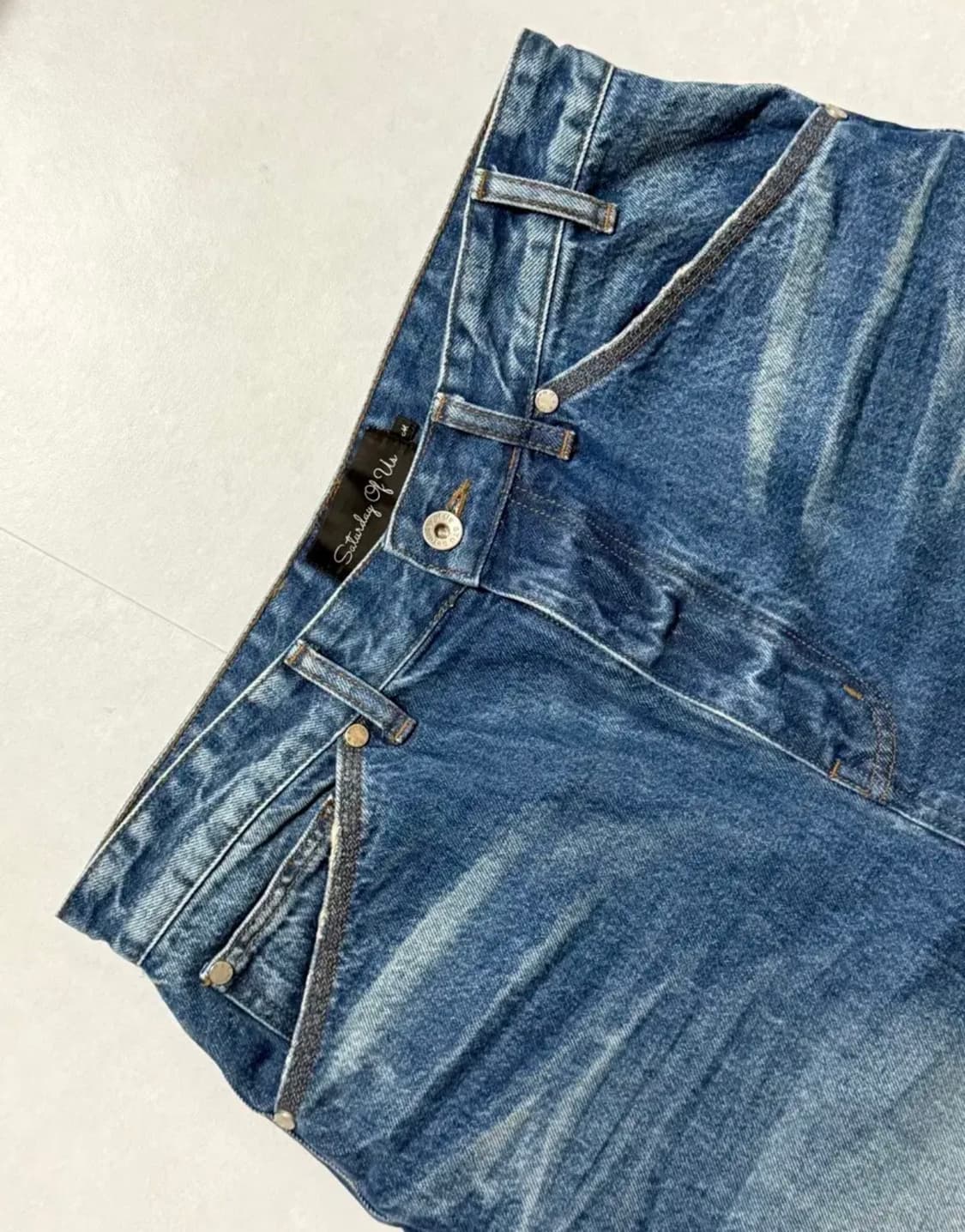 Stu 와이드 엠보 데님 상품이미지3