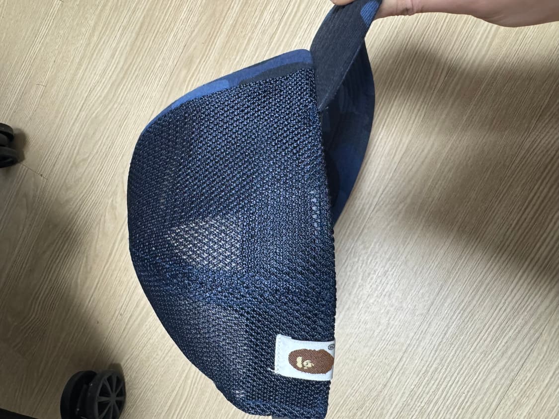 베이프 블루 카모 컬리지 매쉬 볼캡 상품이미지3