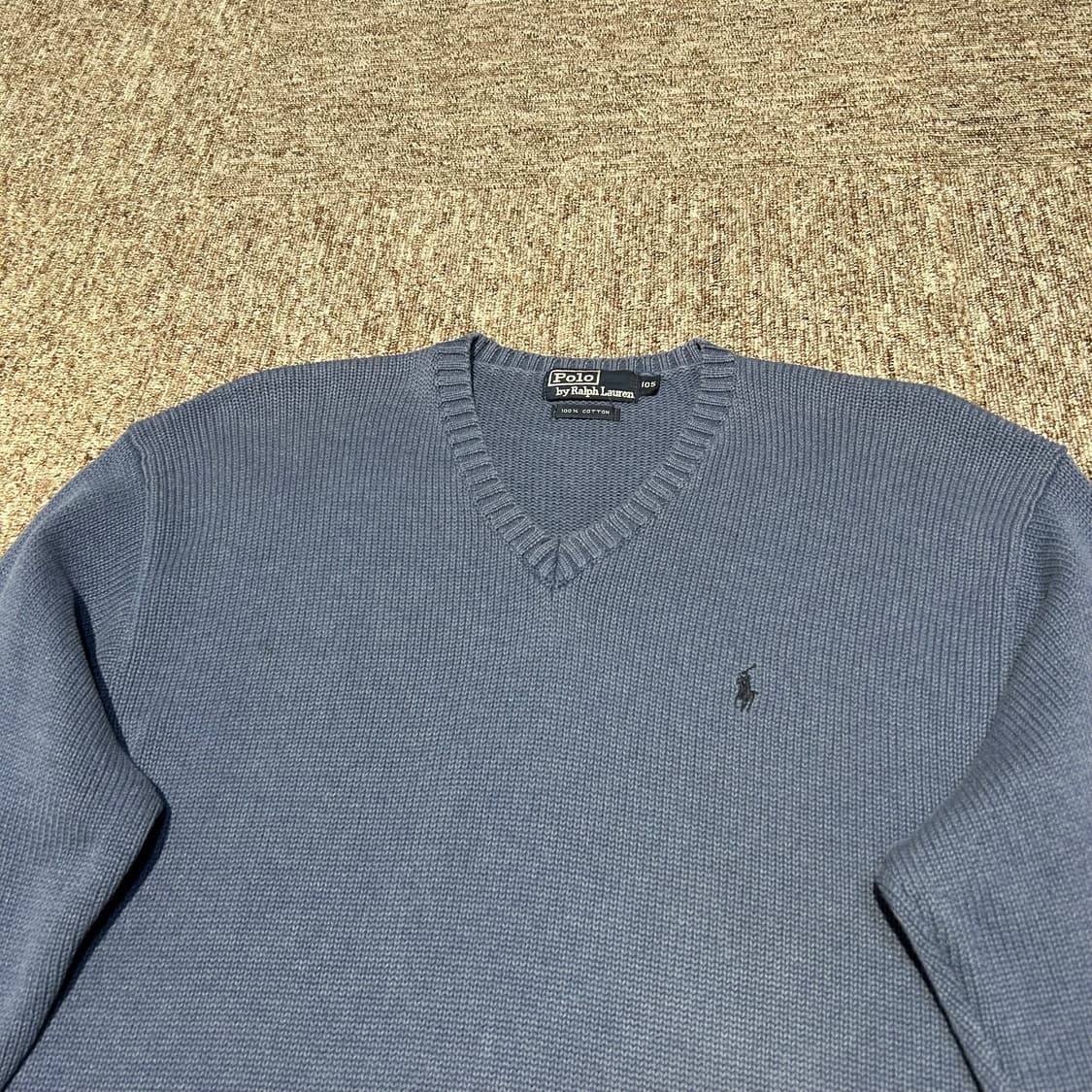 XL) 폴로 랄프로렌 블루컬러 헤비코튼 브이넥 니트 상품이미지3
