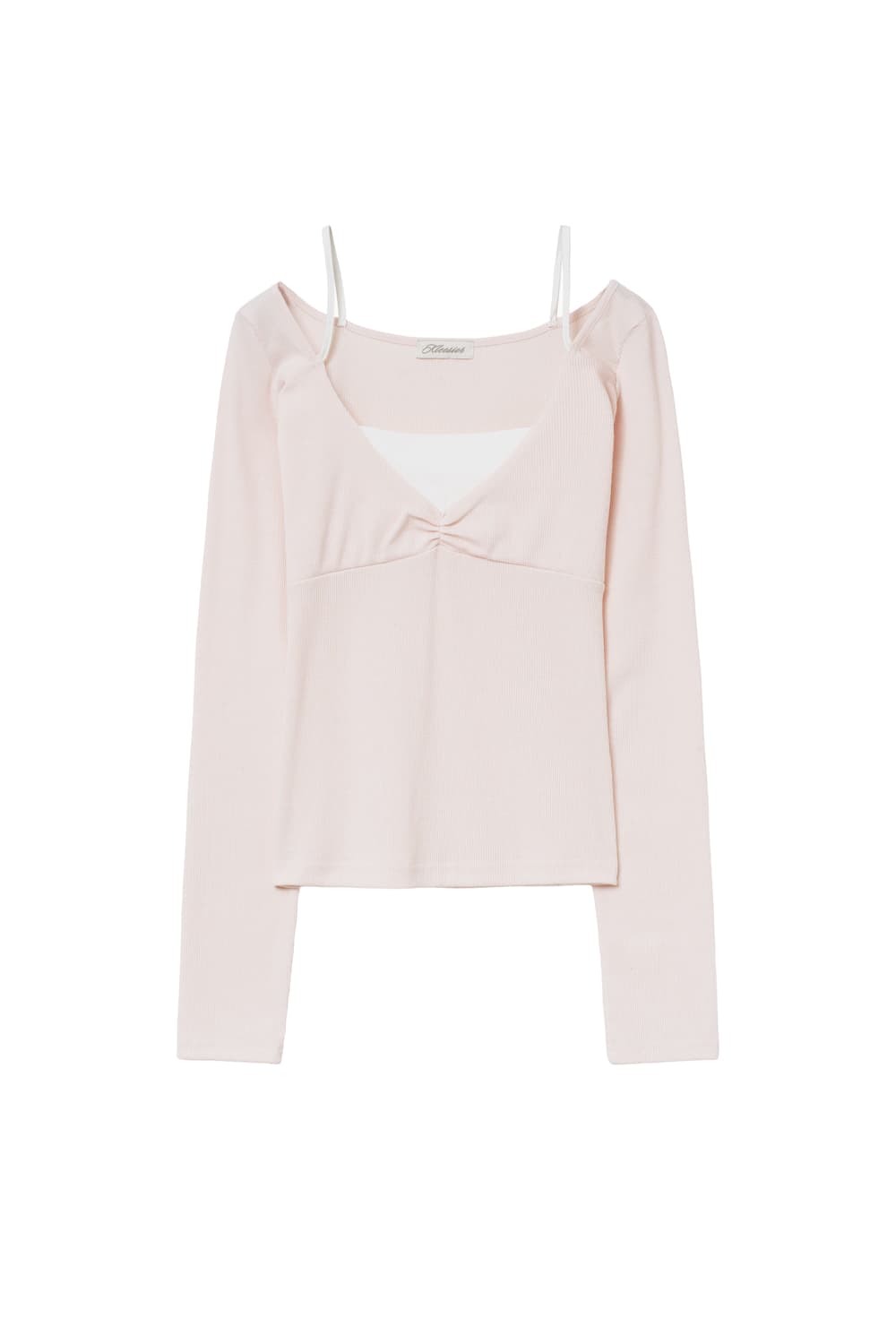 클리시어 Serenade shirring layered top, Pink 상품이미지2