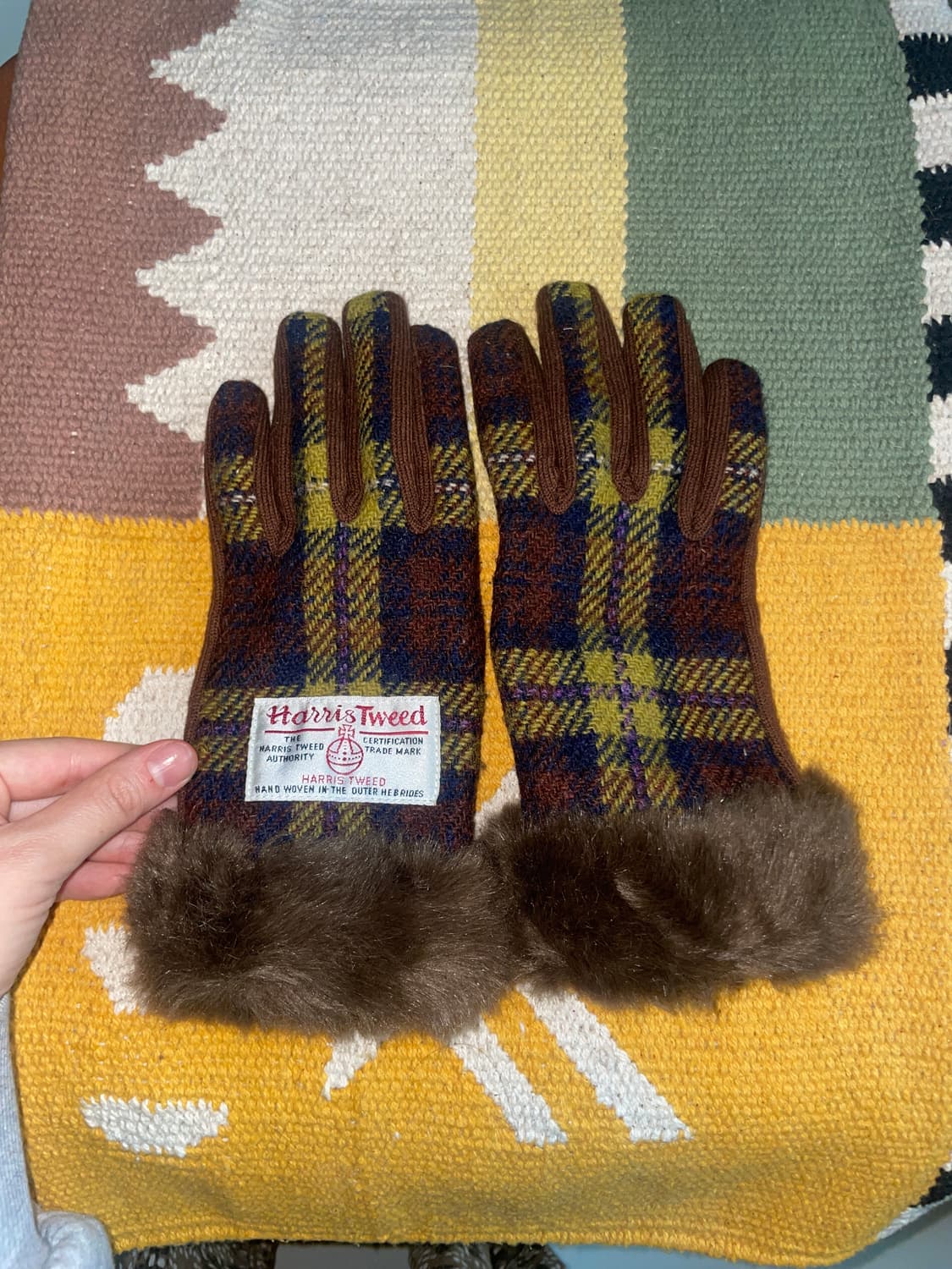 퍼트리밍 체크 장갑 상품이미지2