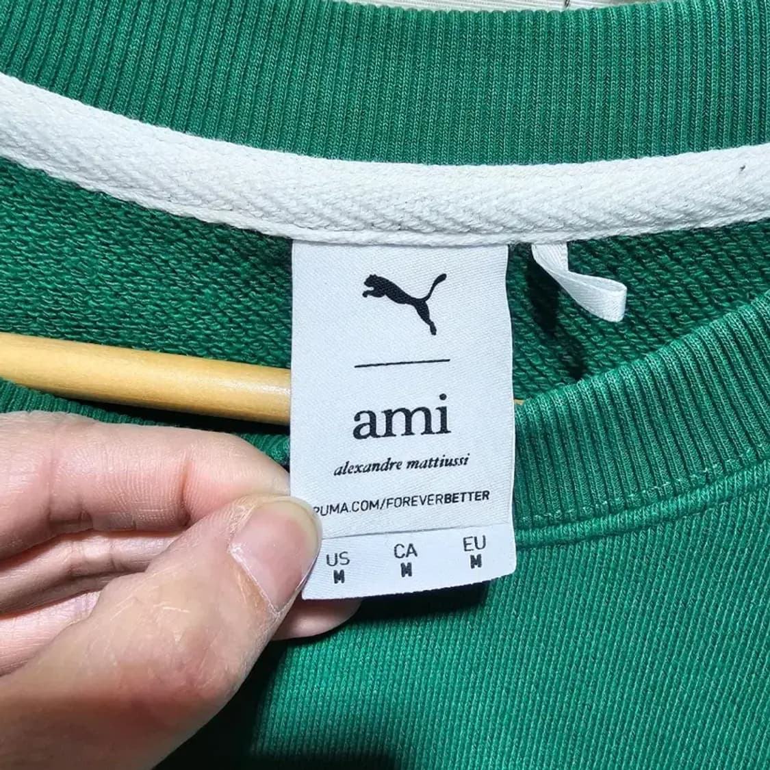 아미 x 푸마 하트 로고 맨투맨 그린 M 상품이미지7