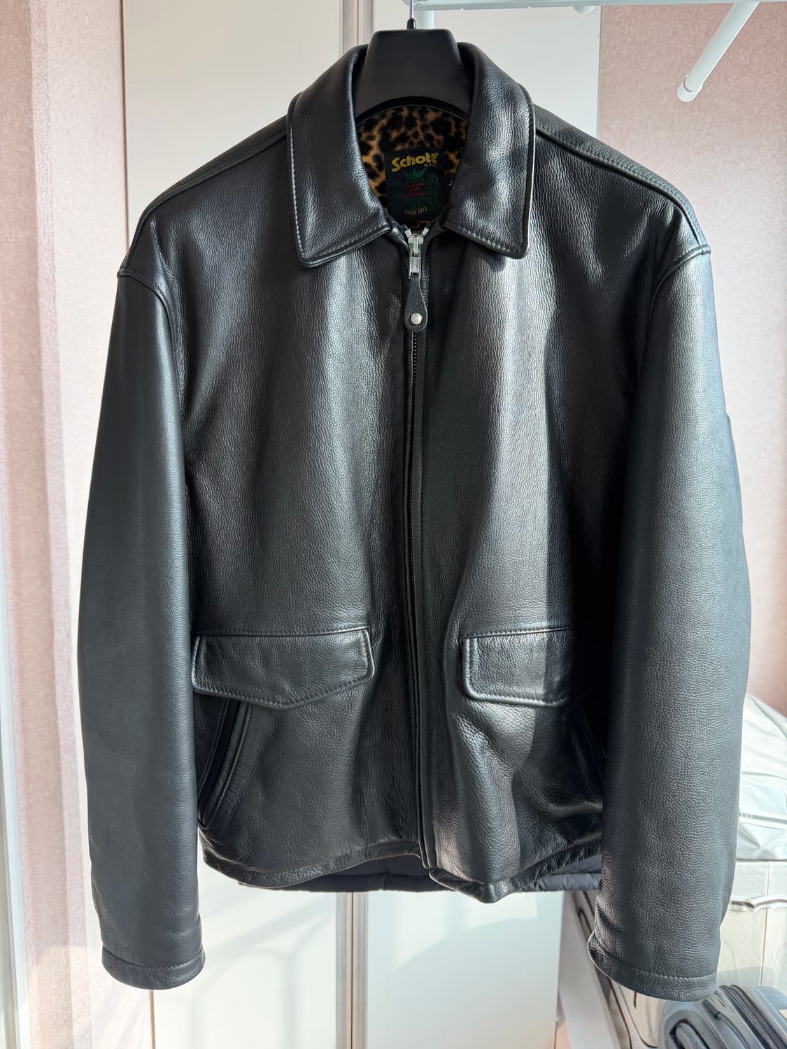 슈프림 쇼트 24FW 레더 레이서 자켓 블랙 L 상품이미지1