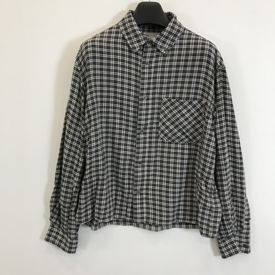  자라 25fw 피어싱 체크셔츠 [M] 상품이미지1