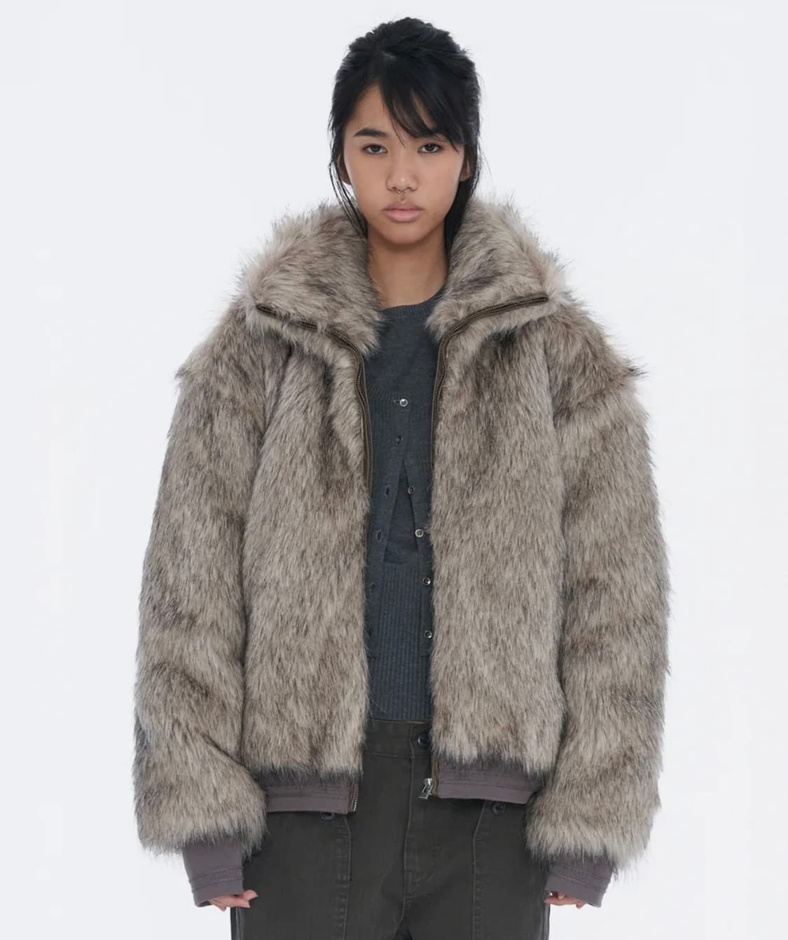 웰빙익스프레스 퍼자켓 그레이 S 상품이미지3