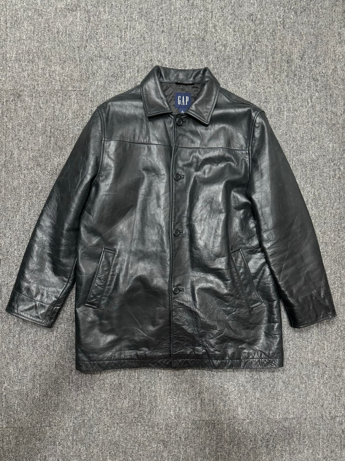 90s 올드 빈티지 갭 카우하이드 레더 카코트 L 상품이미지3