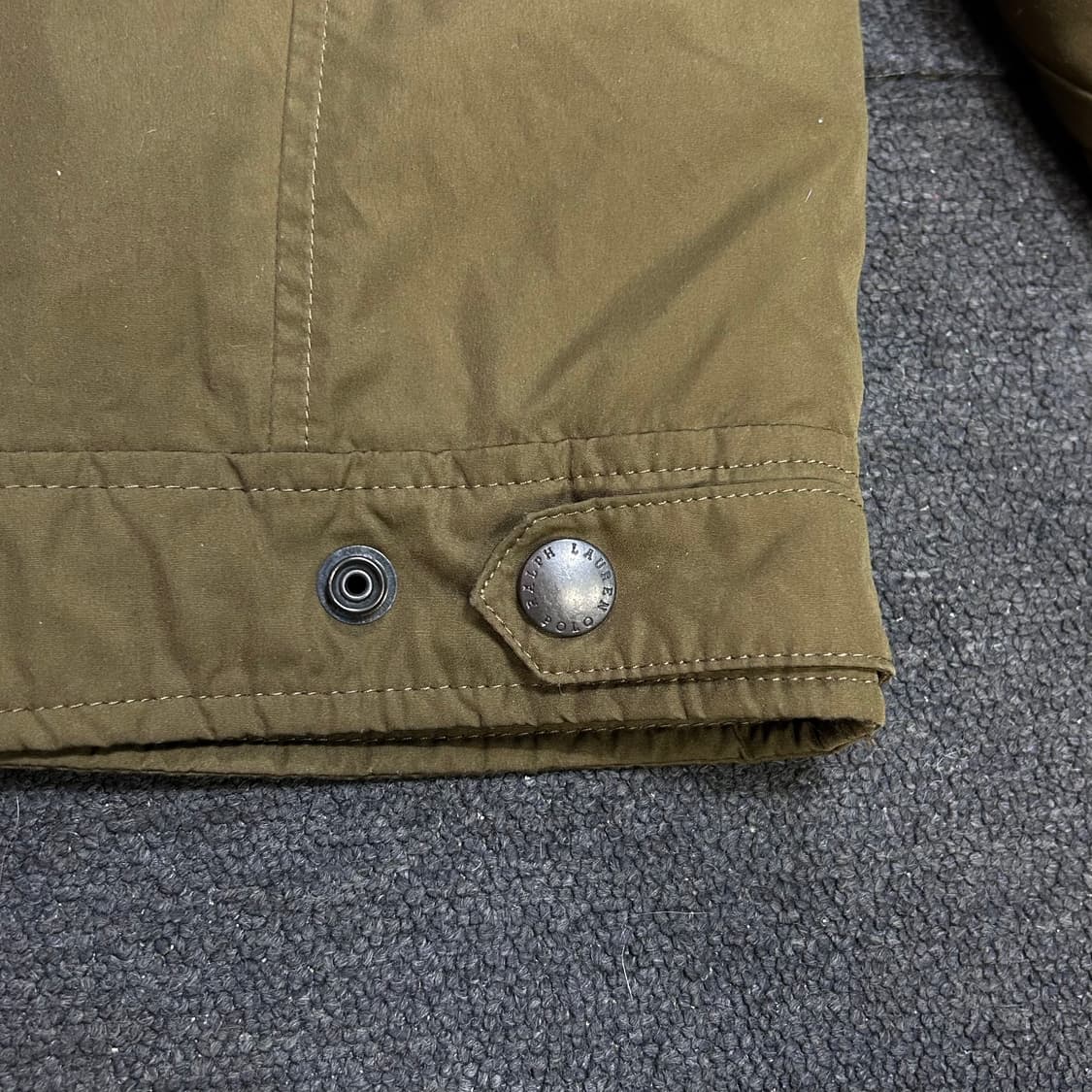폴로 랄프로렌 카키 올리브 그린 폴리쉘 헤링턴 블루종 자켓 S 상품이미지6