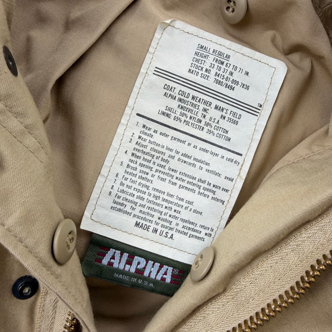 80s 알파인더스트리 m65 필드자켓 상품이미지6