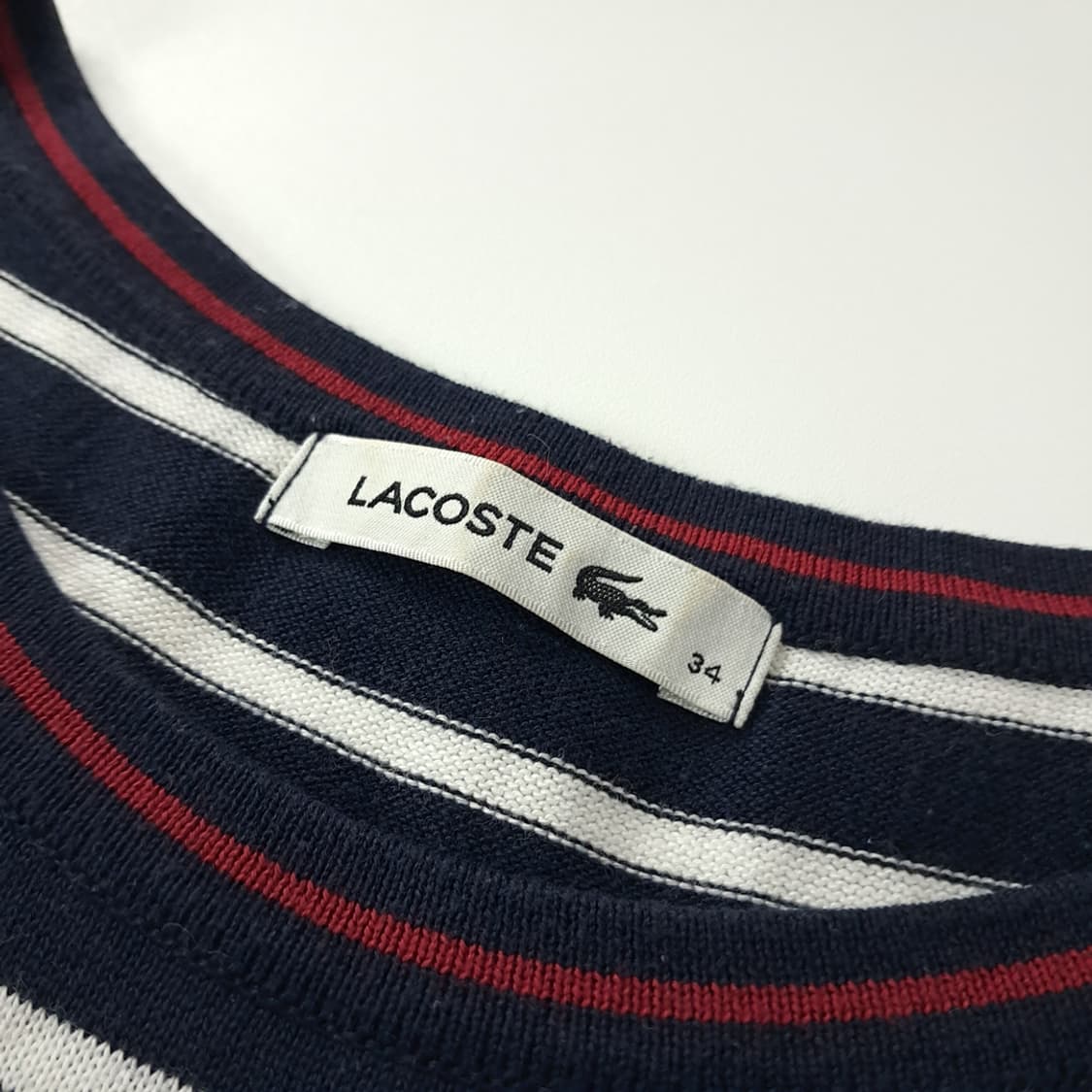 CK173 M 라코스테 한국판 다크네이비 스트라이프 반팔 원피스 상품이미지3