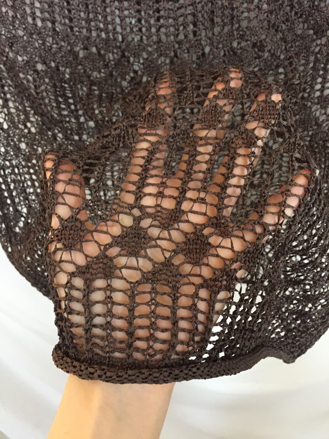 브라운 시스루 그물니트 상품이미지3