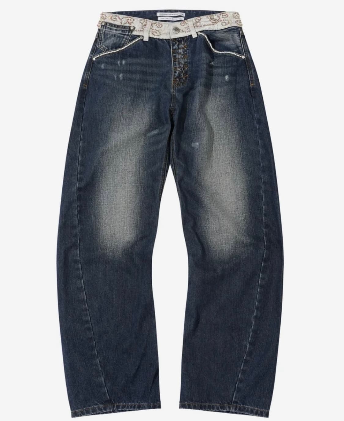 Sculptor Beaded Waist Denim Pants Indigo 상품이미지1