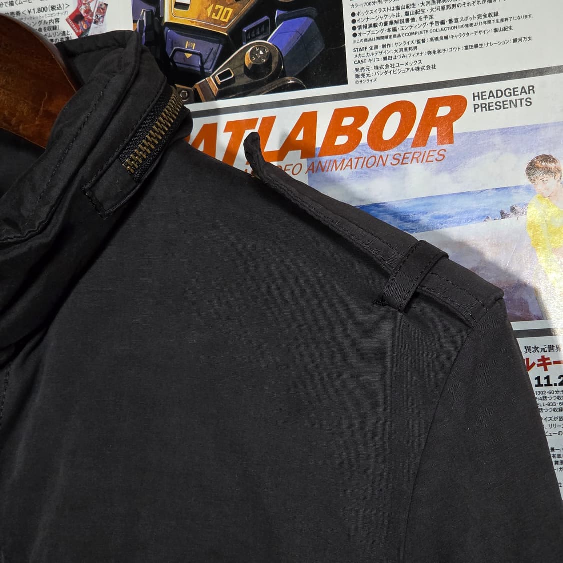 JPN 블랙 코튼 나일론 멀티 포켓 투지퍼 자켓 상품이미지4