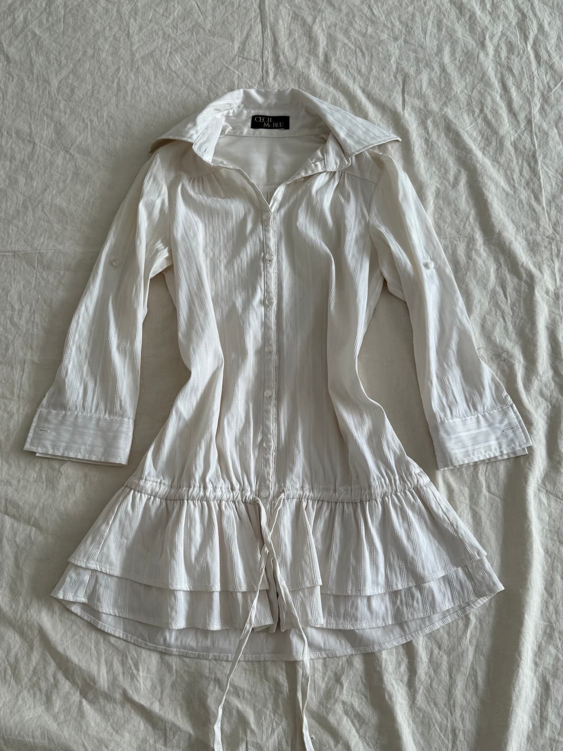 세실맥비 라이트 베이지 러블리 긱시크 셔츠 원피스 상품이미지1