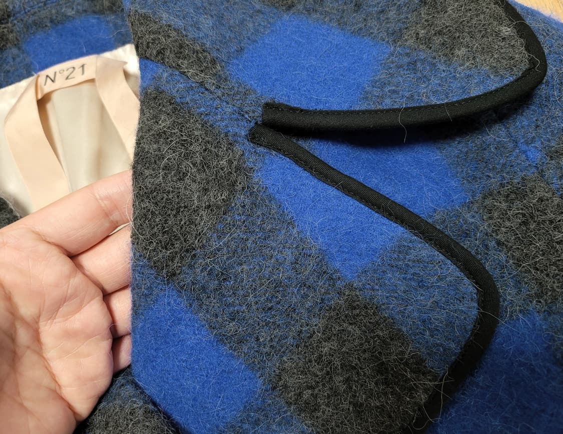 N21 체크 알파카 모직코트 55-66 상품이미지4