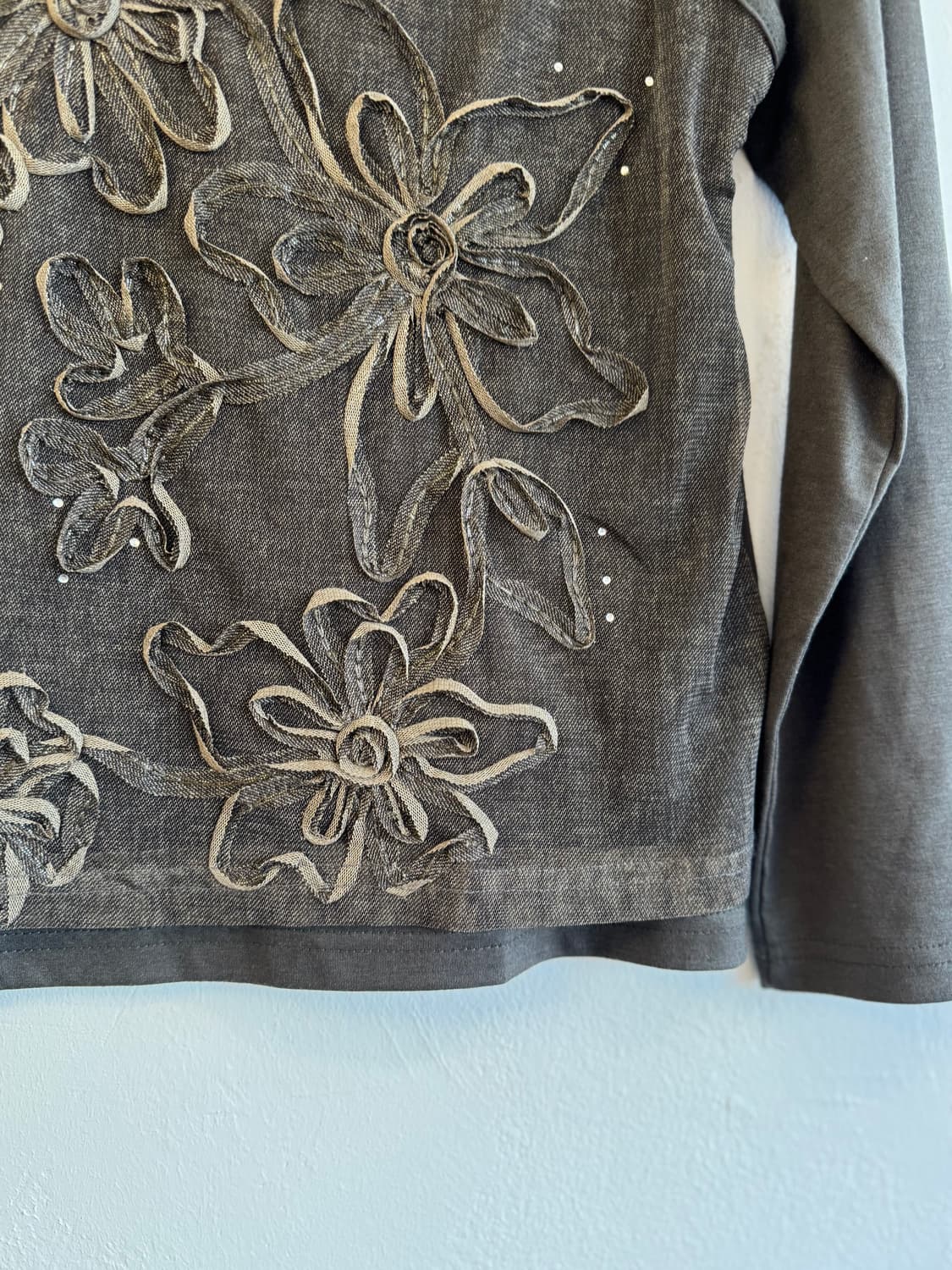 카키 & 브라운 오리엔탈 플라워탑 상품이미지3