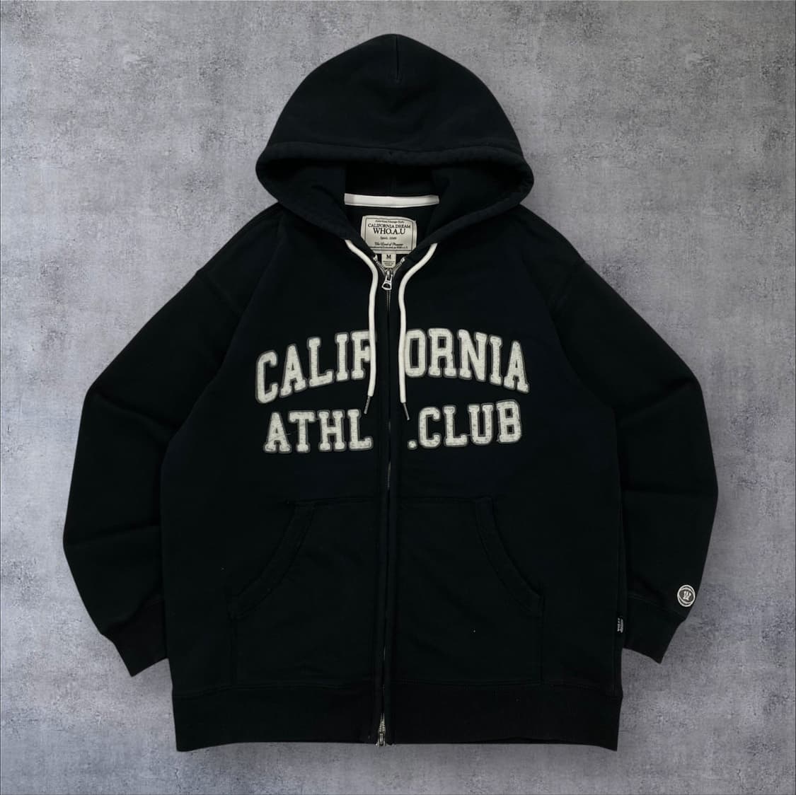 후아유 스펠아웃 블랙 후드 집업 상품이미지1