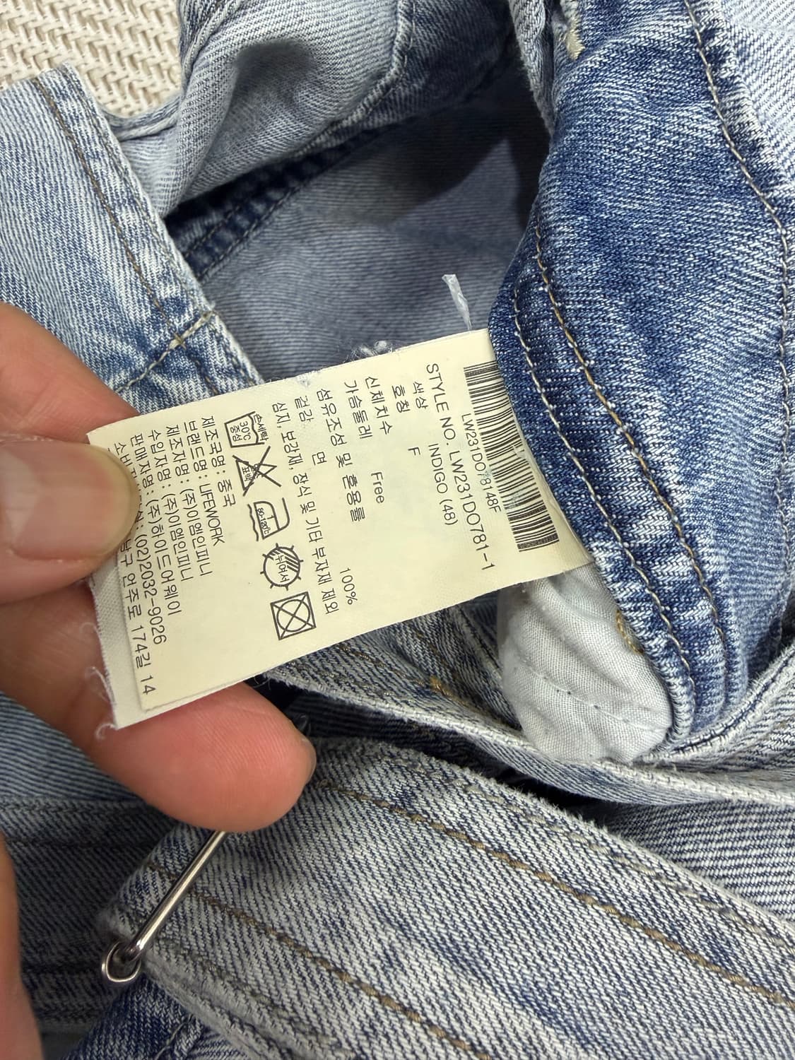 정품) 라이프워크 여성 데님 멜빵바지 F 상품이미지8