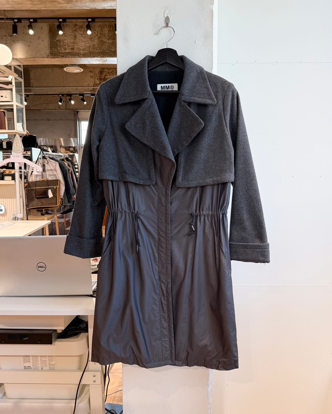 mm6 그레이 폴리마인드 레이어드 코트  상품이미지2