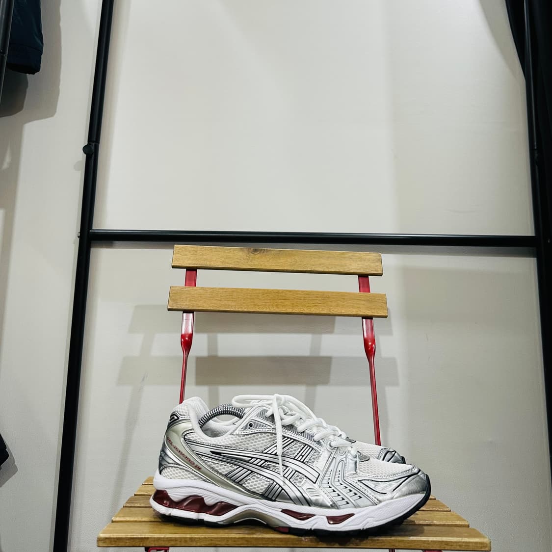 280) 아식스 운동화 남성 남자 젤 카야노 14 화이트 퓨어 실버 레드 상품이미지1