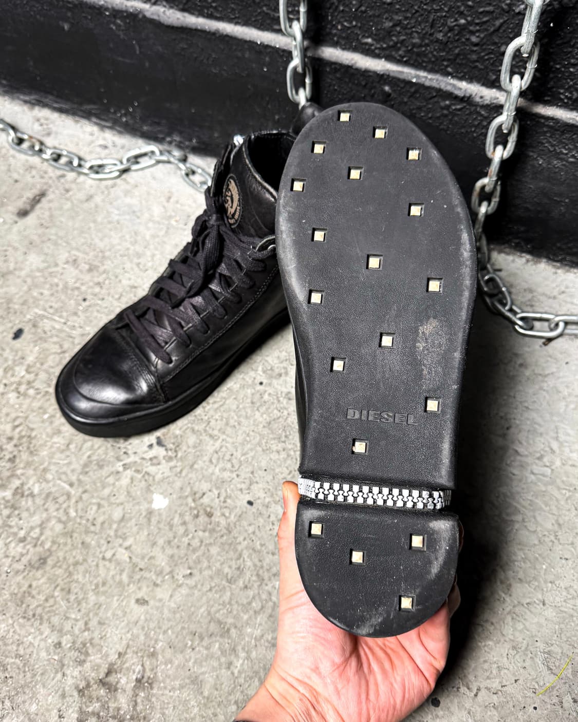 DIESEL – Zipper Leather High-top  상품이미지9