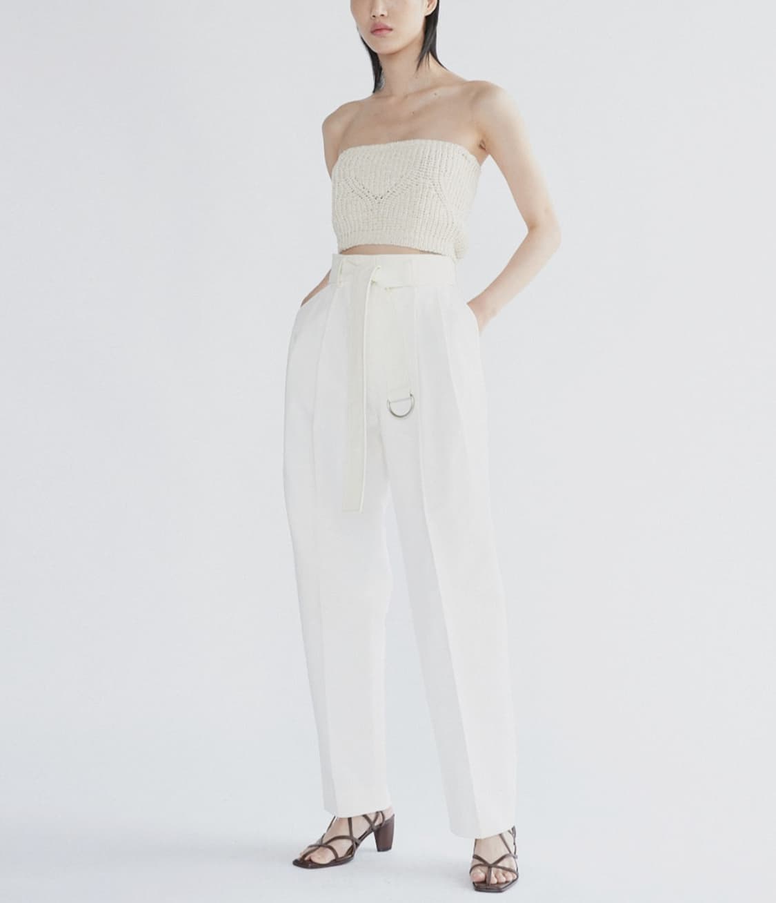 (XS)렉토 20ss 플리츠 트라우저 오프화이트 상품이미지1