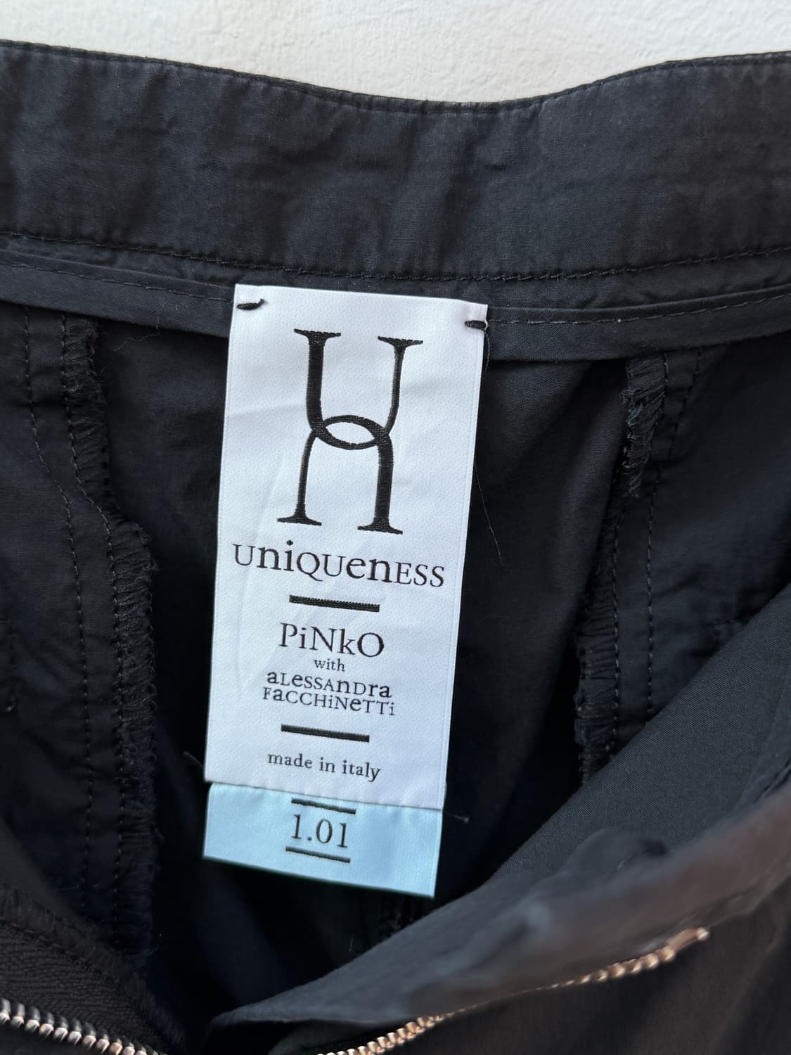Pinko x Uniqueness 화이트 사이드 라인 와이드 팬츠 42 상품이미지5