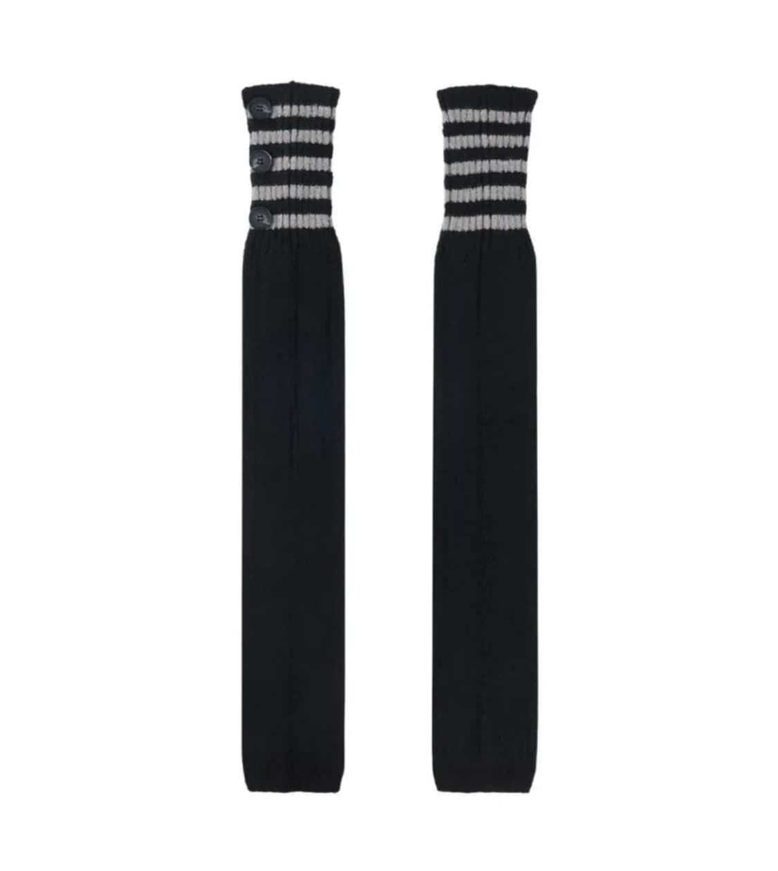 원사이드 버튼 레그 워머 블랙 상품이미지1