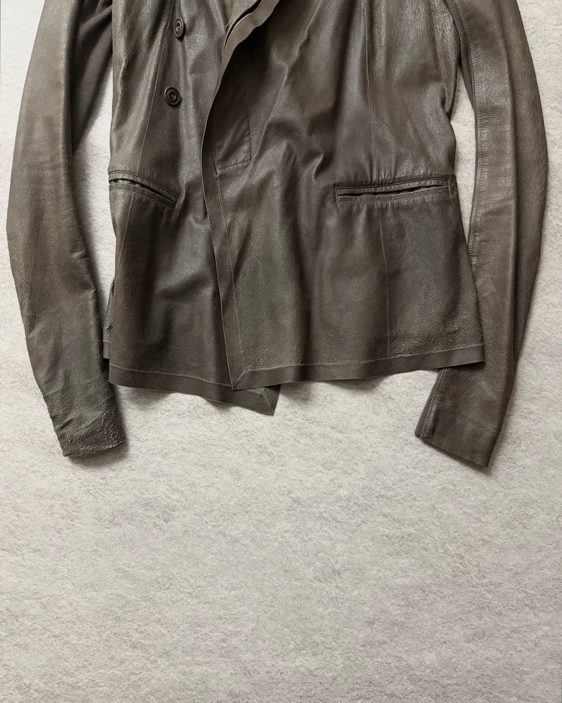 10‘S 릭오웬스 비대칭 램스킨자켓 상품이미지6