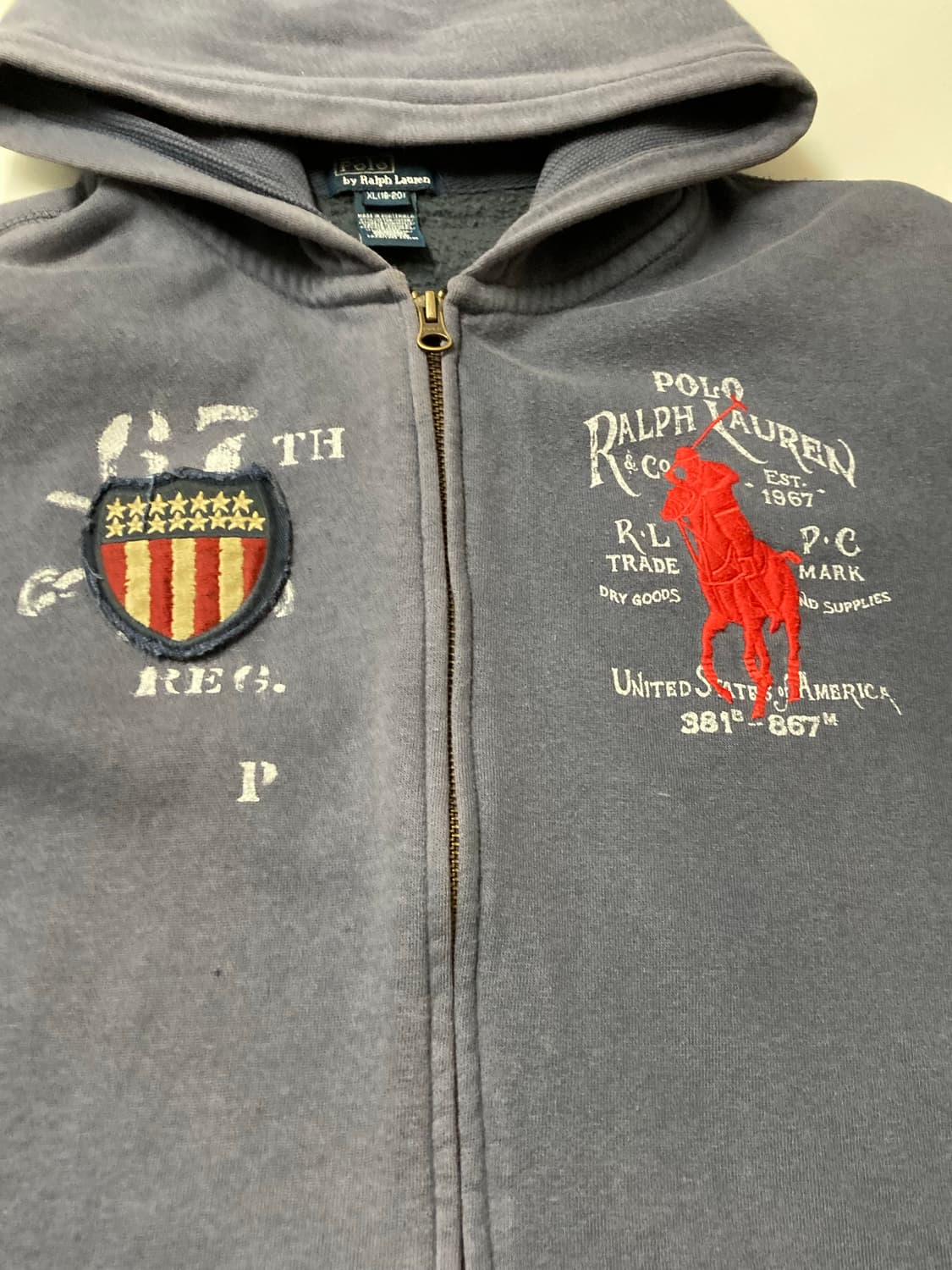 폴로 랄프로렌 USA 성조기 빅포니 후드집업 상품이미지4