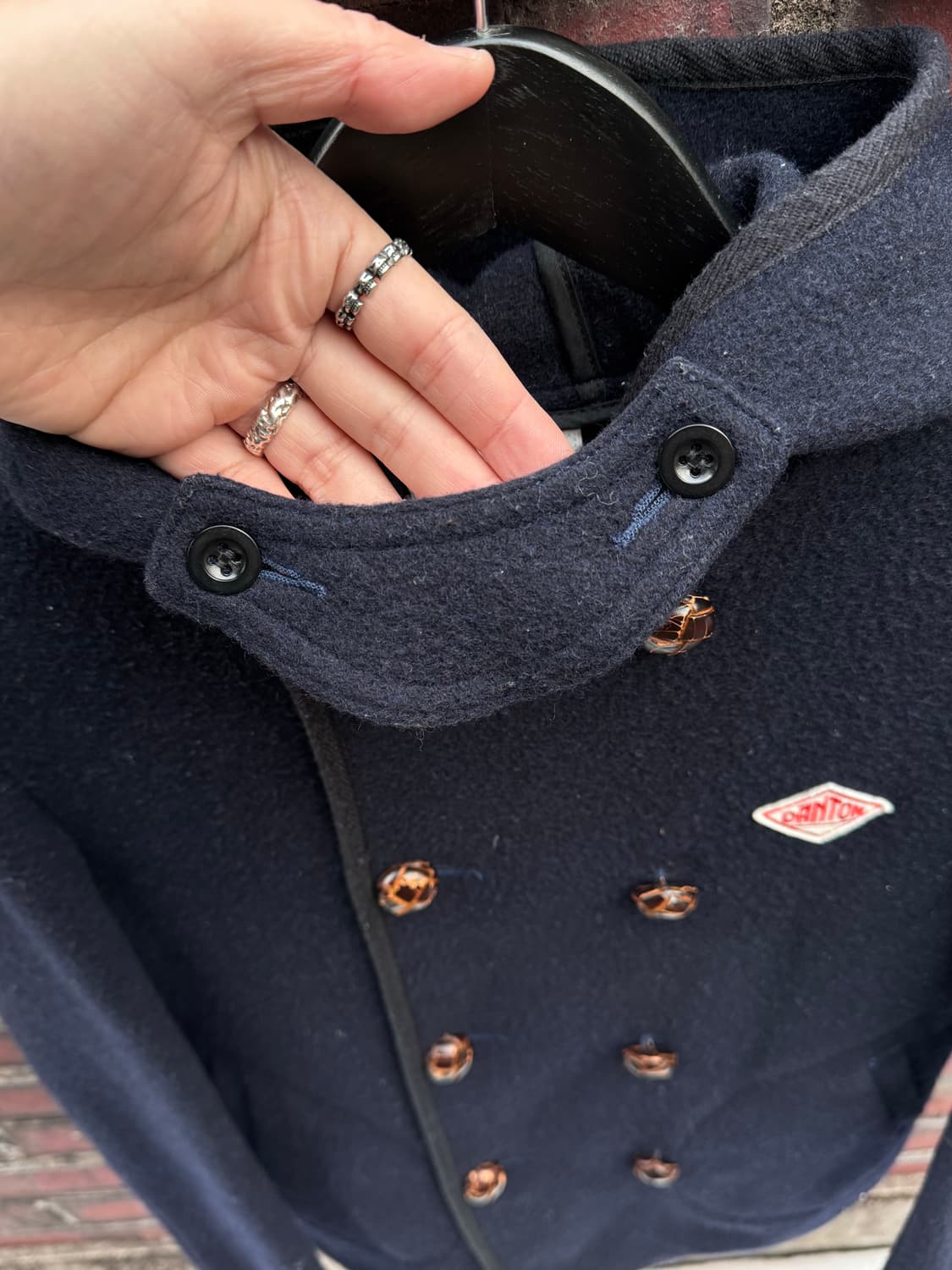 Danton 단톤 네이비 더블 울 후드자켓  상품이미지7