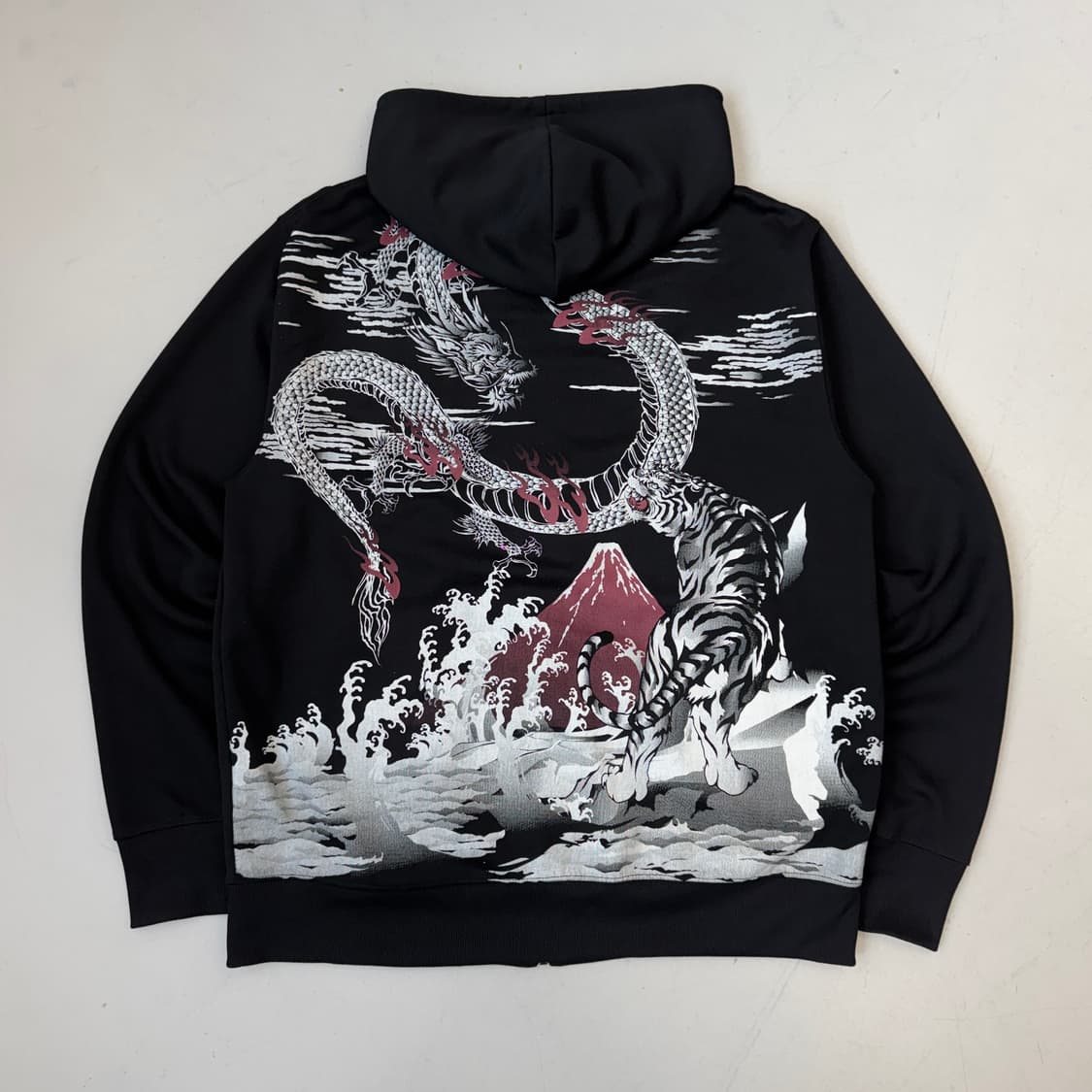 JPN 제팬 용호상박 드래곤 용 호랑이 오리엔탈 후드집업 상품이미지3