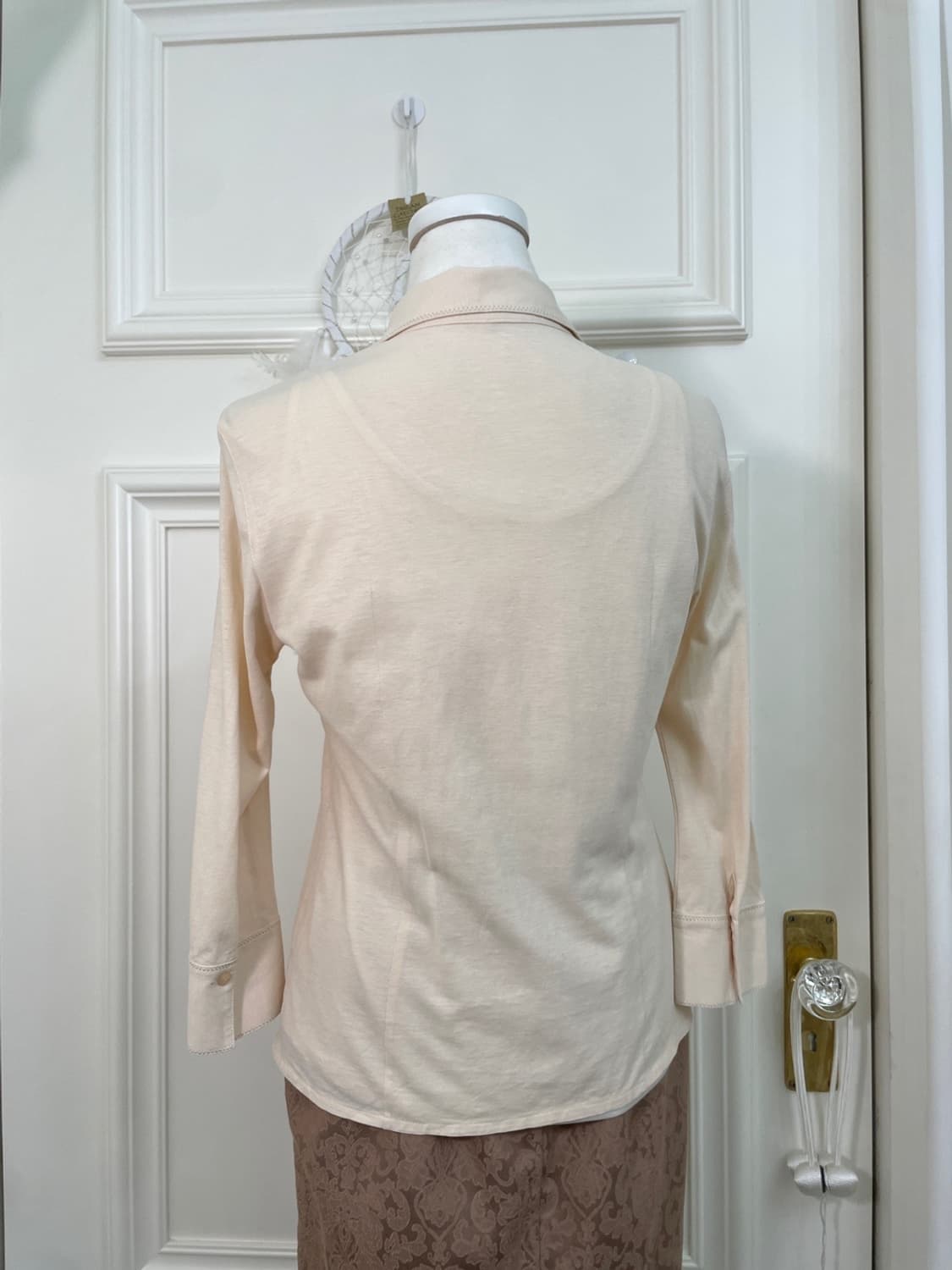 coral lace cotton spring shirt(size-40) 상품이미지5