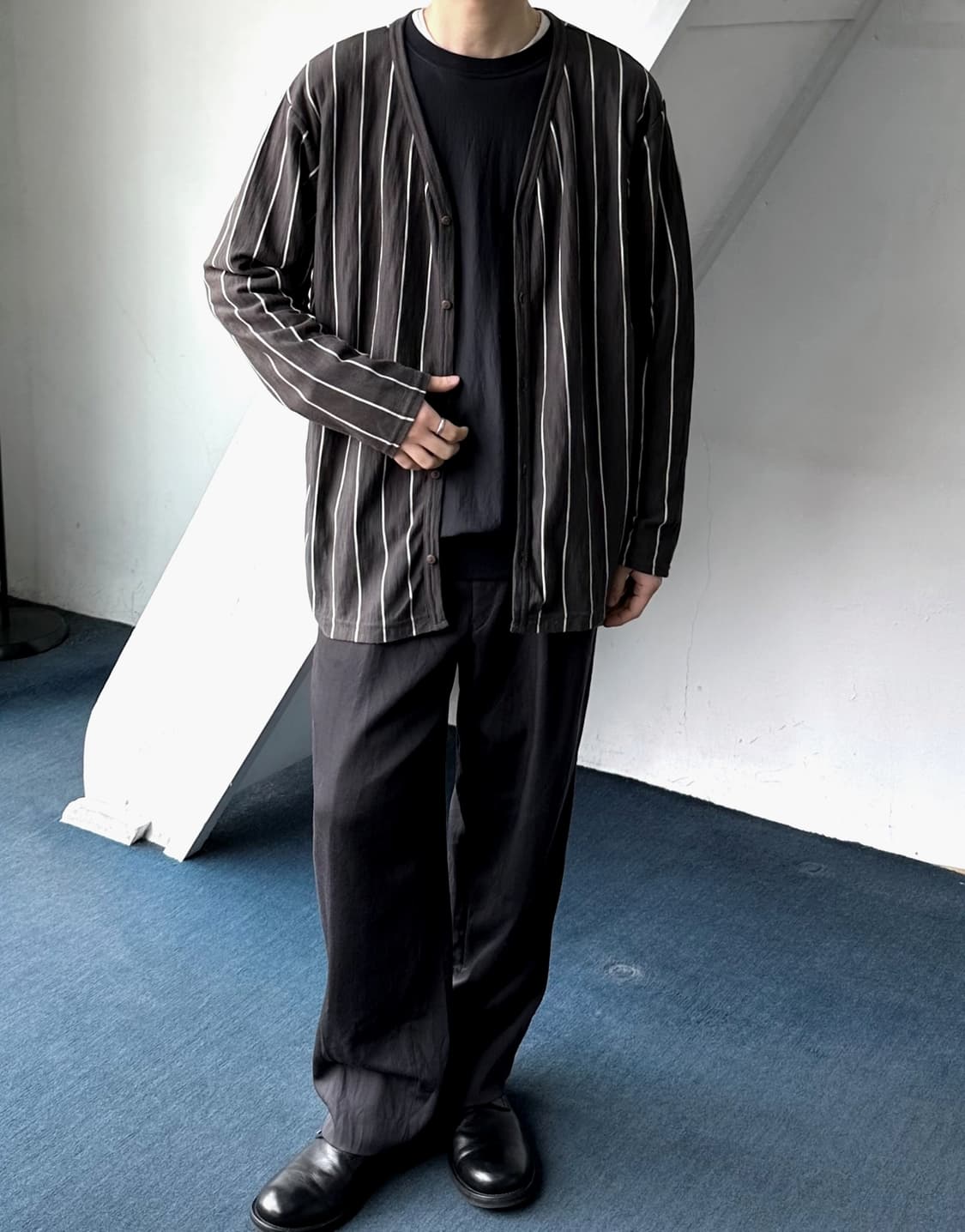 Cotton loose stripe cardigan 상품이미지6