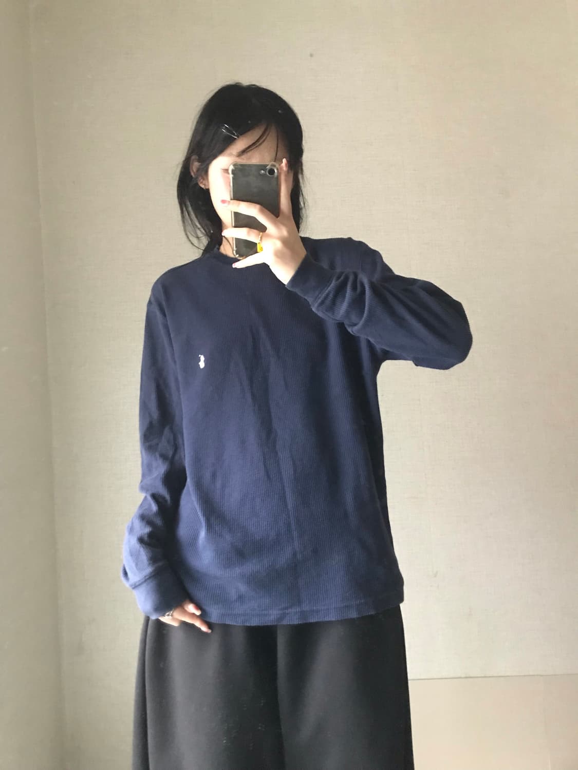 폴로 네이비 와플 롱슬리브 상품이미지4