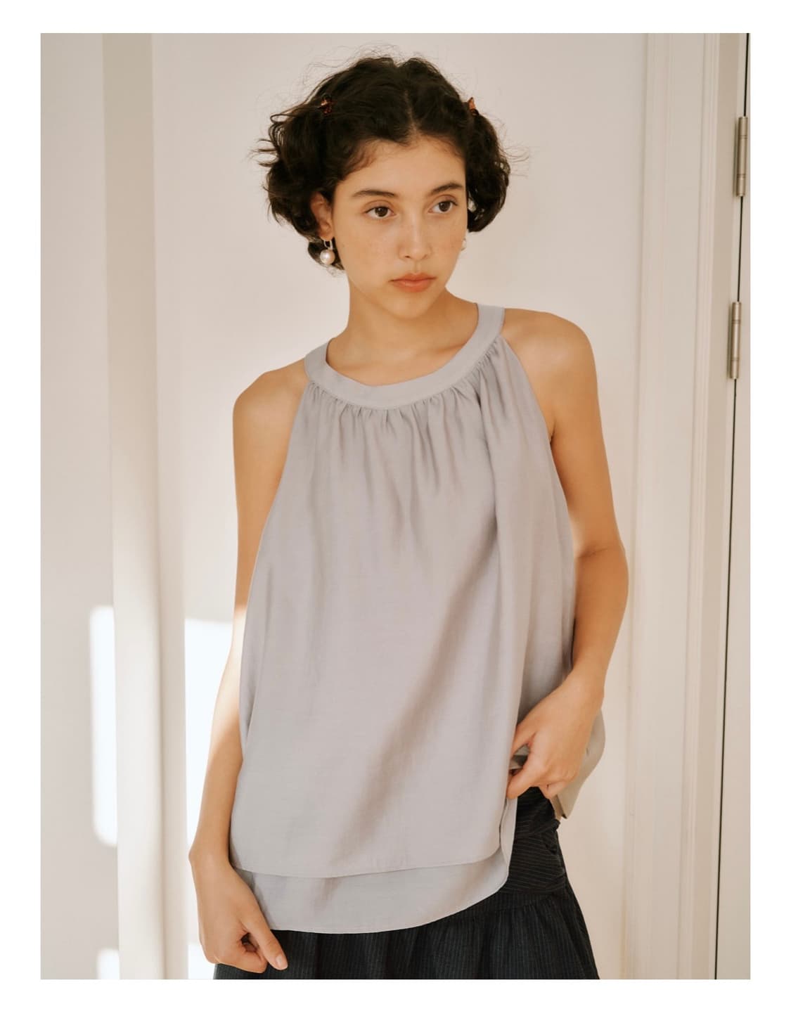 아우로 포그 홀터 탑 fog halter top 그레이 상품이미지1