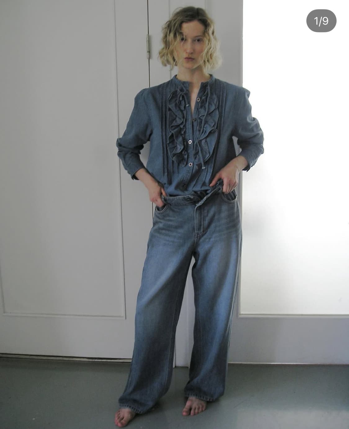 Eonts 에옹쓰 데님 프릴 셔츠 상품이미지3