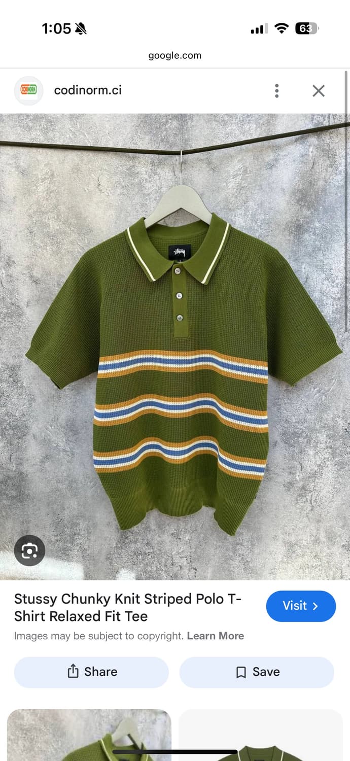 스투시 몬테고 니트 폴로 그린 L 상품이미지1