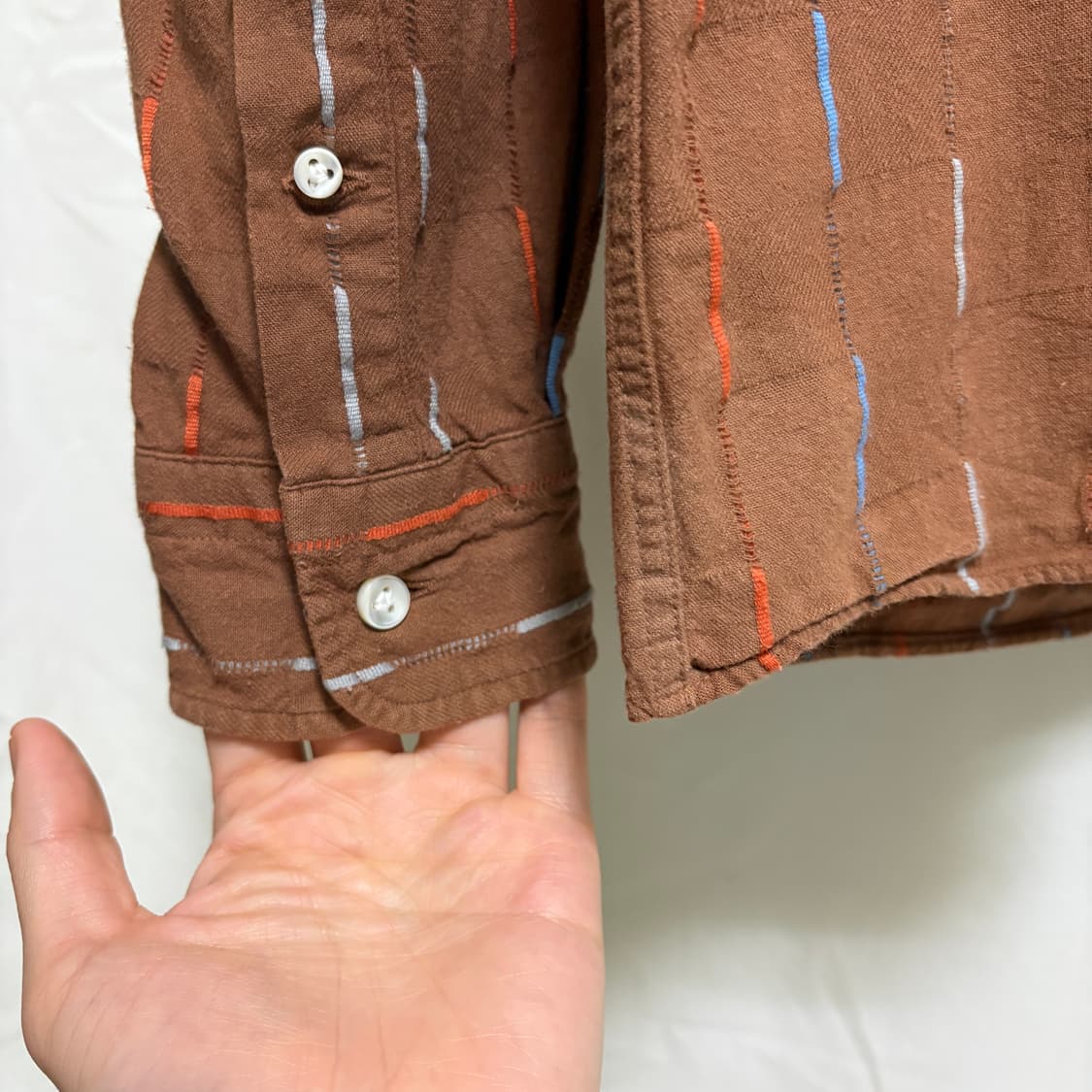 슈가케인 네이티브 아메리칸 스트라이프 셔츠 / 브라운, M 상품이미지6