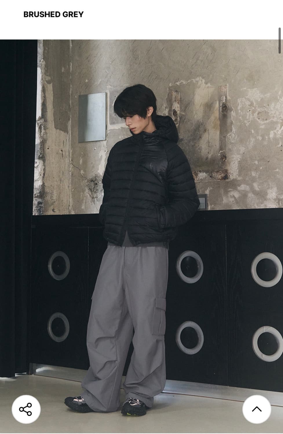 (L)레더리 파라슈트 와이드 카고 팬츠 [BRUSHED GREY] 상품이미지3