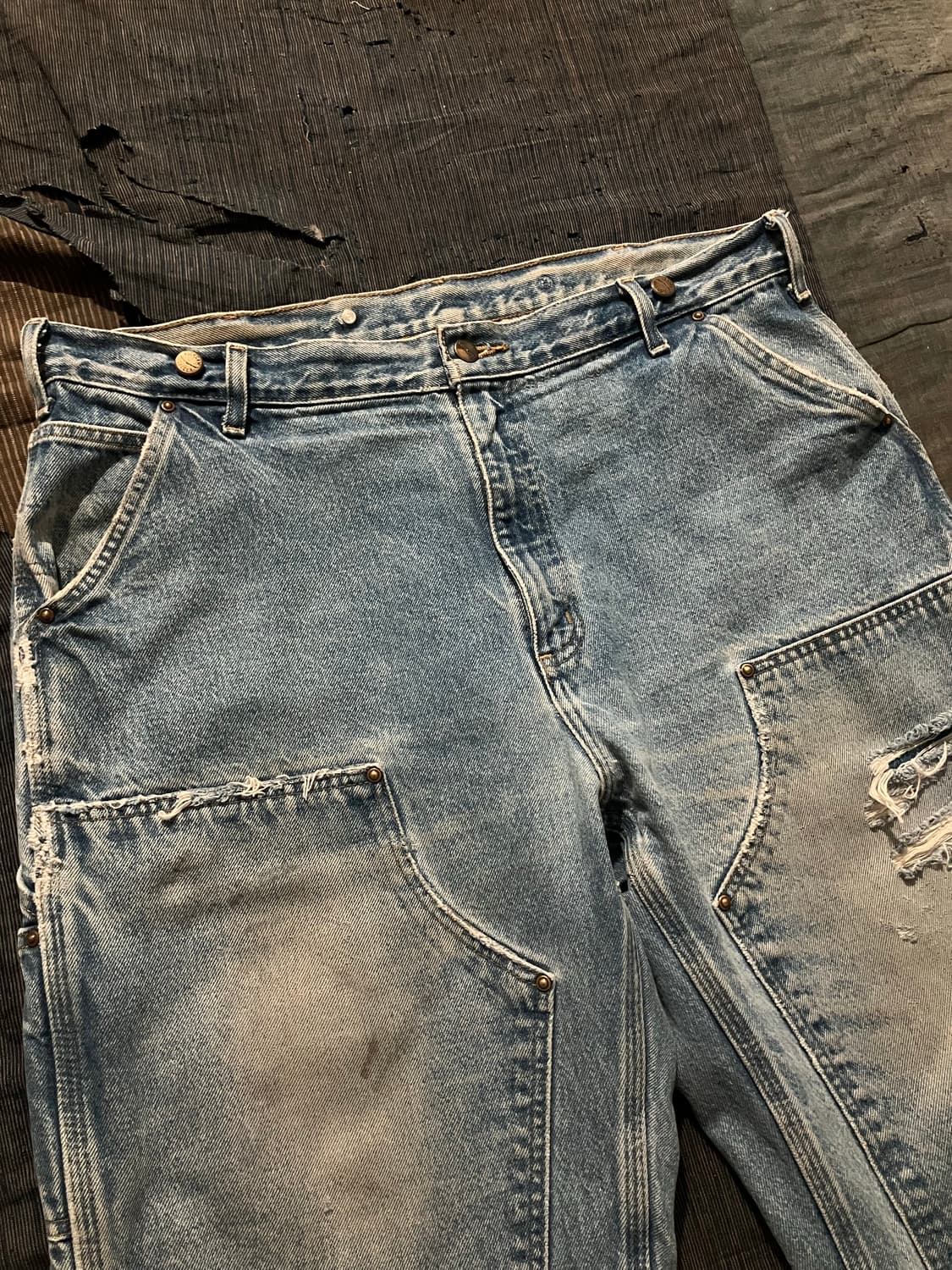 00s 빈티지 칼하트 B73 DST 더블니 디스트레스드 데님 팬츠 상품이미지2