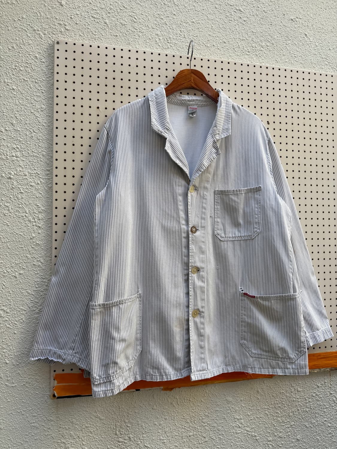 1980s EURO KARBA HICKORY STRIPE 프렌치워크자켓 상품이미지3