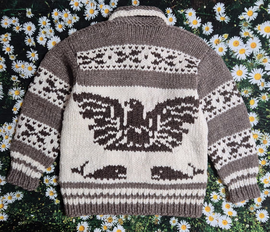 캐나다 썬더버드 고래 패턴 코위찬 남성 L-XL 상품이미지2