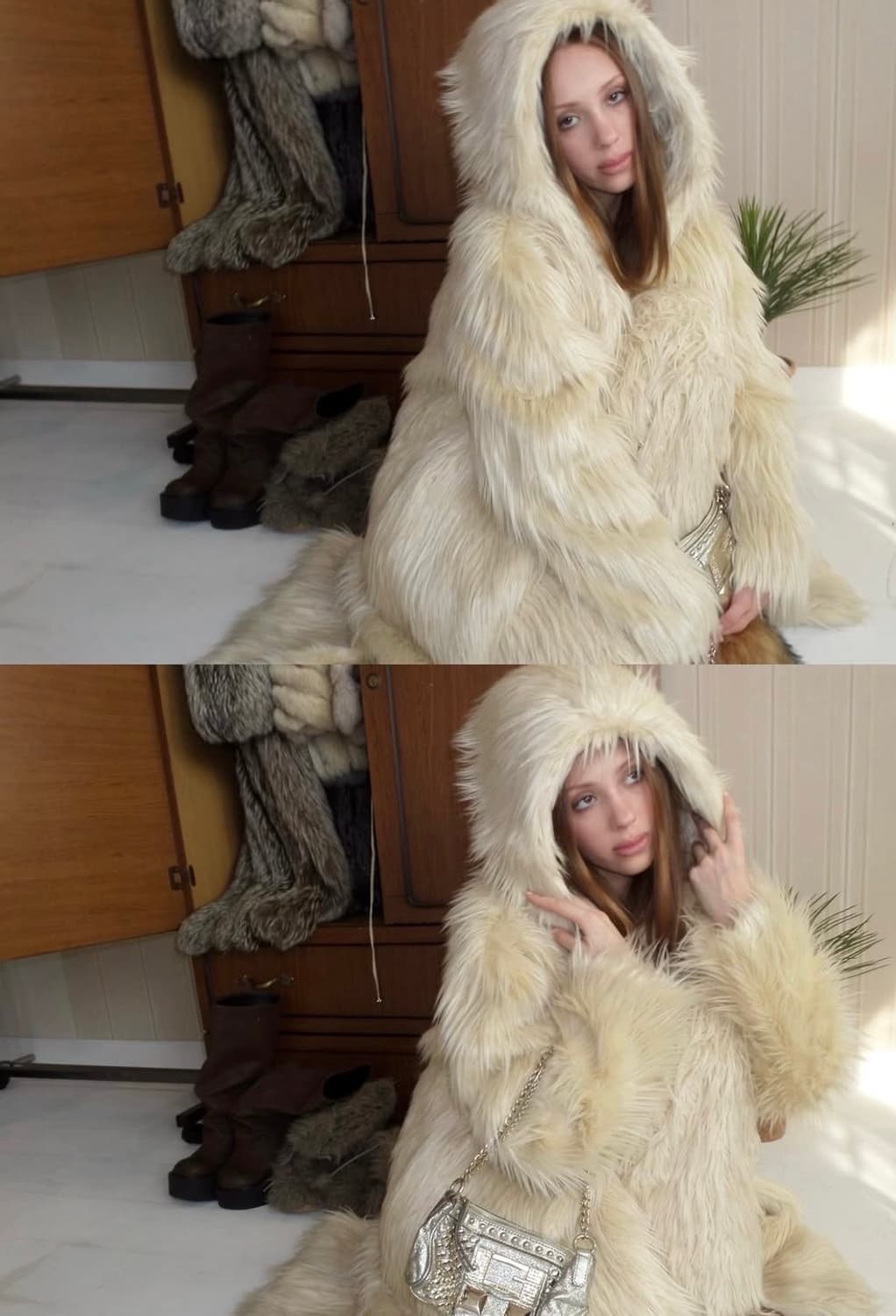 Fur jacket coat long 상품이미지5