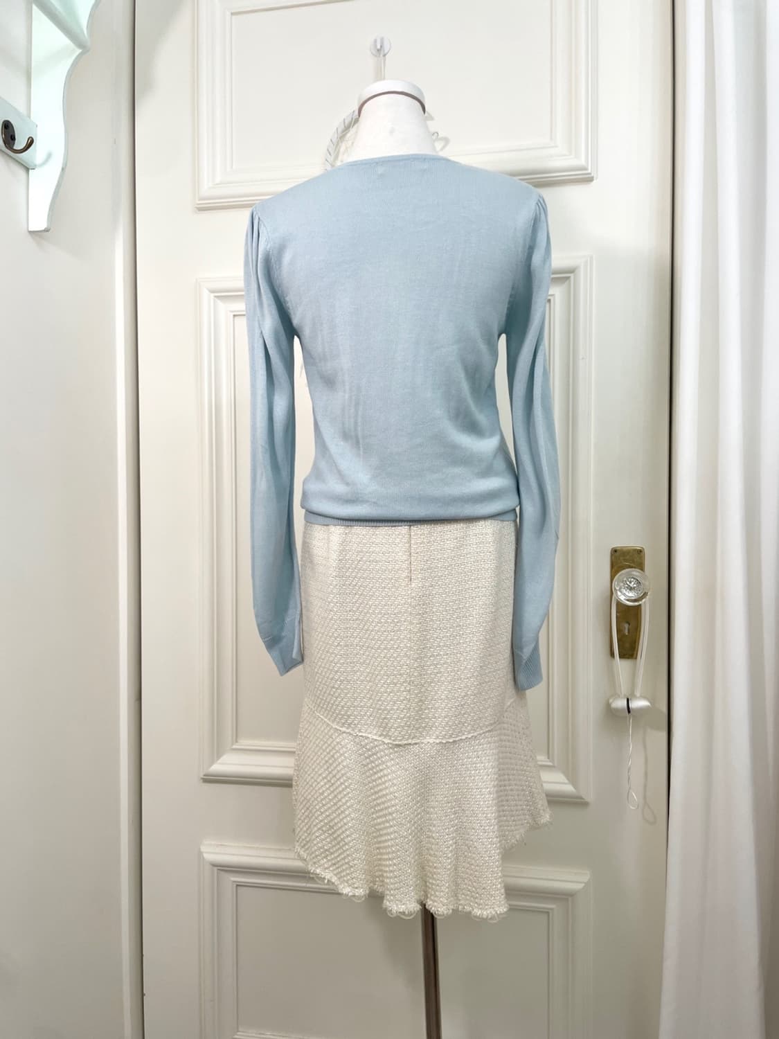 indiblue cubic button puff sleeve cardig 상품이미지4