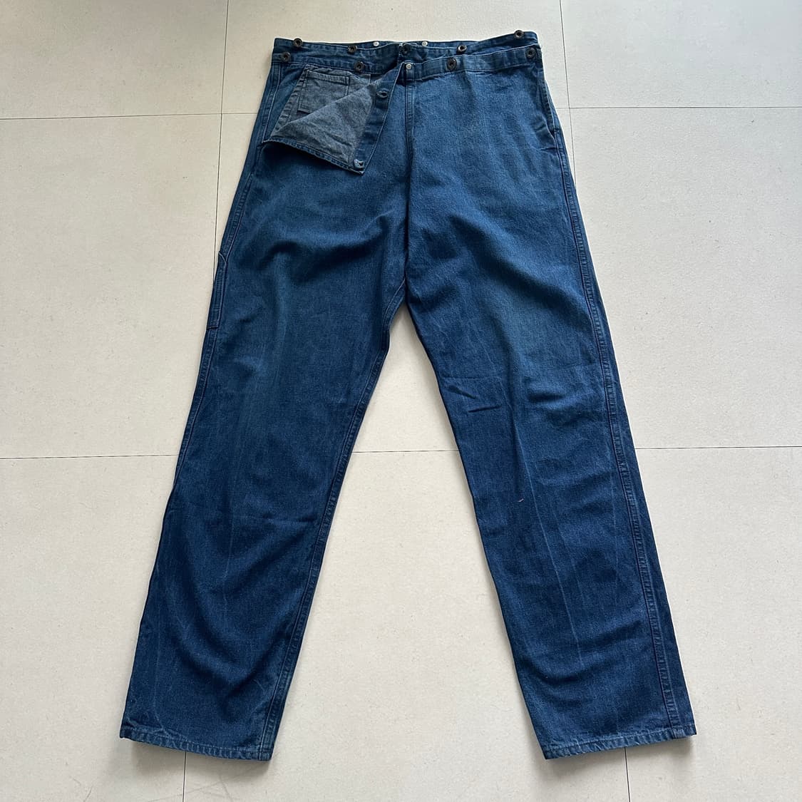 미 해군 USN 데님 복각 더블락 데님 워크 팬츠 월계수 버튼  상품이미지2