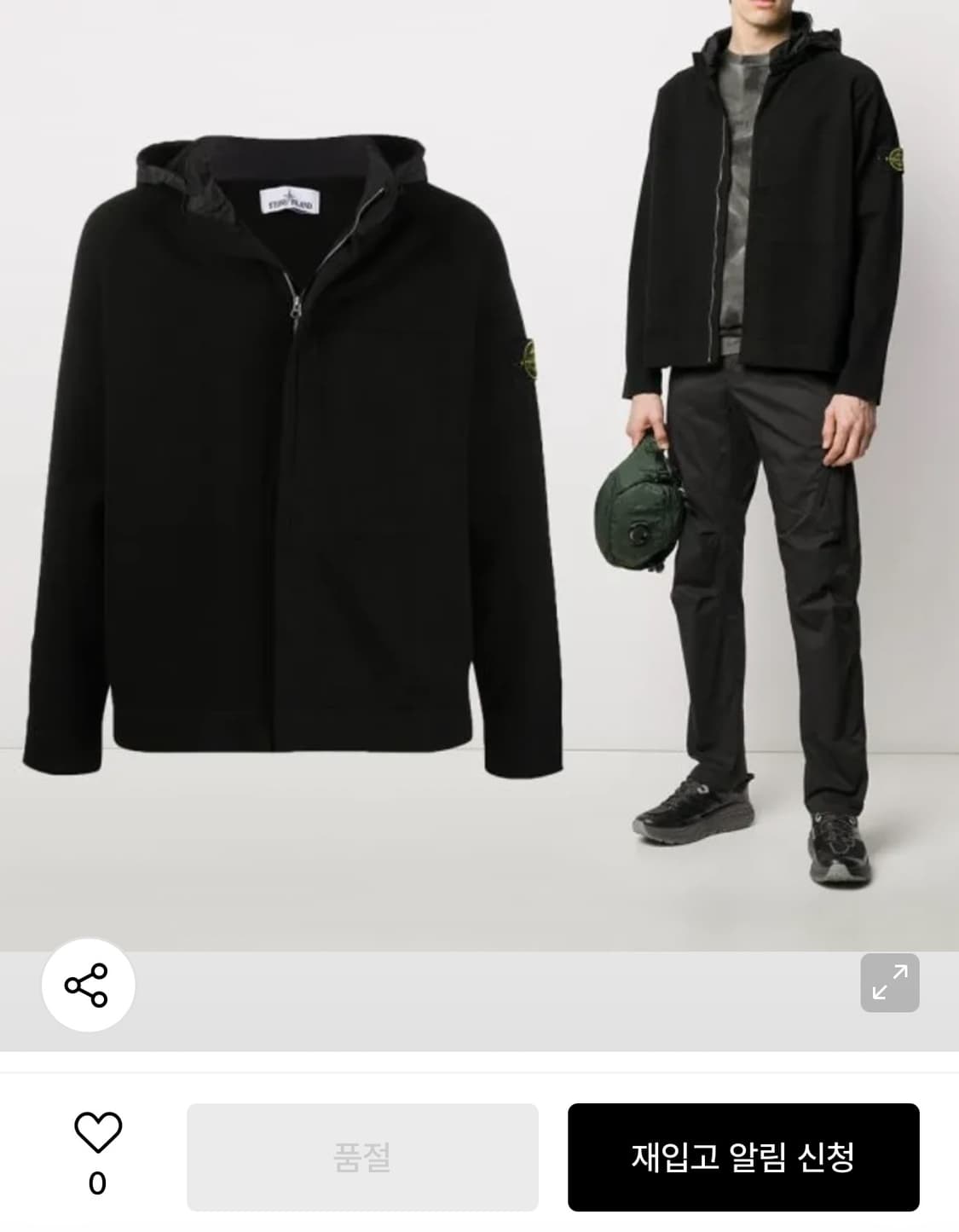 105/ 스톤아일랜드 20F/W 와펜 포켓 니트 후드집업 상품이미지1