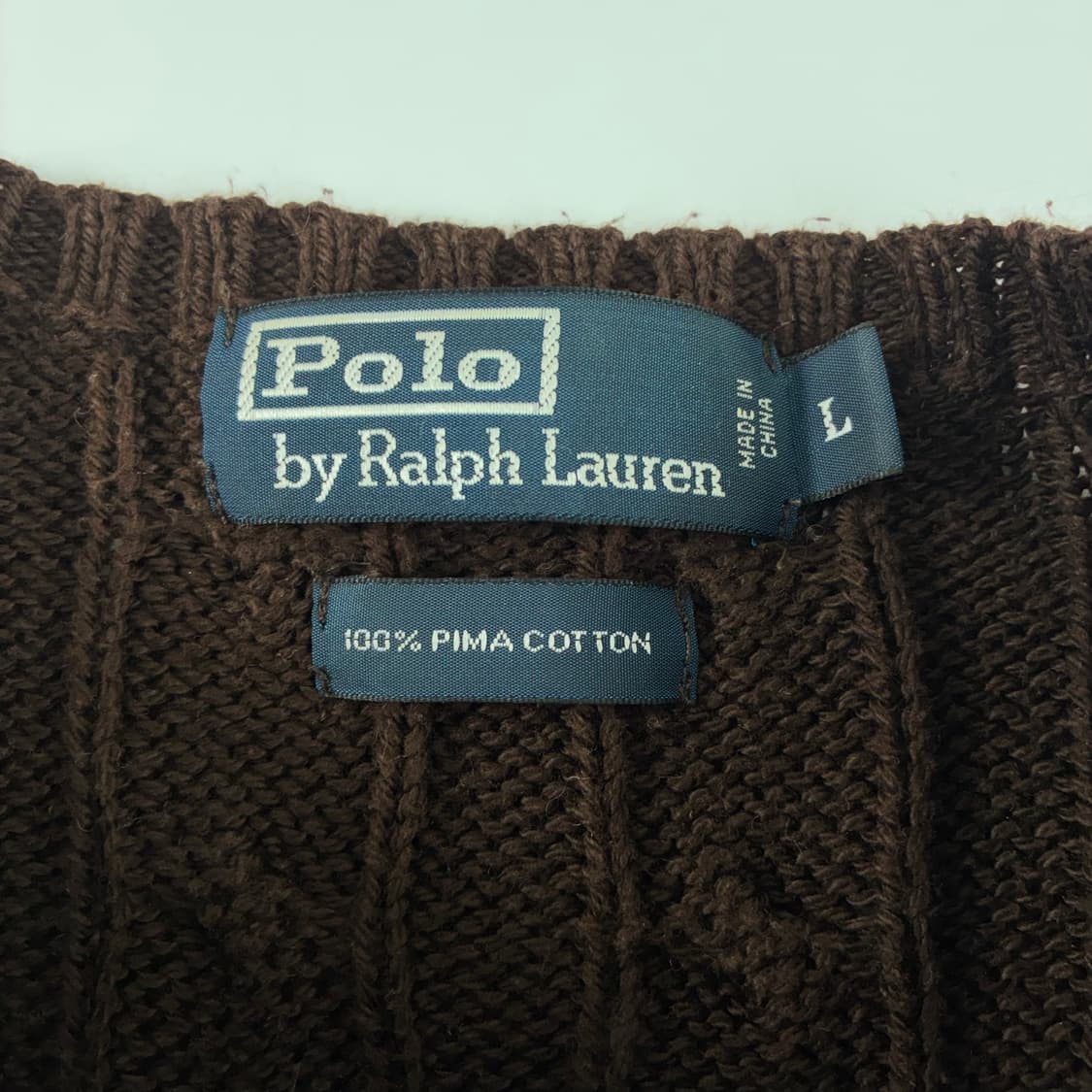 Polo 폴로 랄프로렌 코튼 초코무스 케이블 라운드 니트 상품이미지4