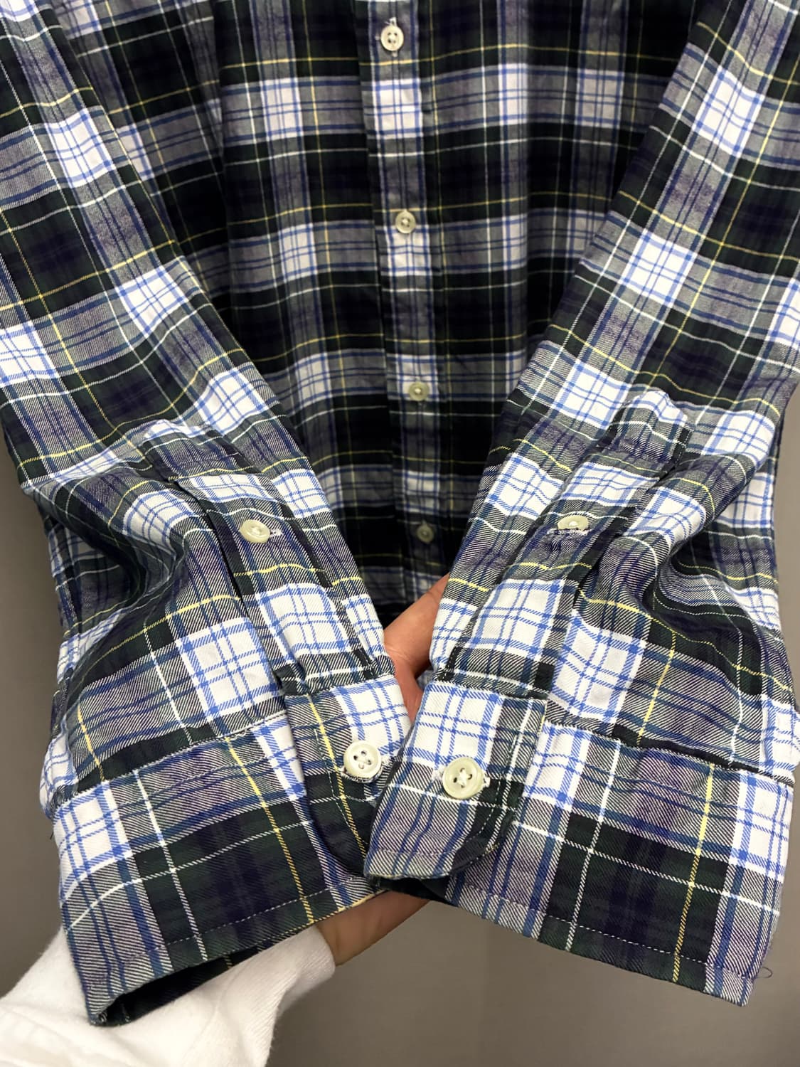 (M~L)POLO 폴로랄프로렌 클래식 그린 타탄체크 버튼다운 셔츠 상품이미지5