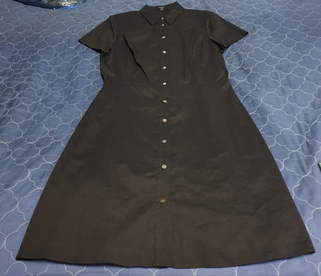 (SS시즌) 띠어리 비스코스혼방 린넨코튼 버튼업 스판 드레스 블랙(10) 상품이미지1