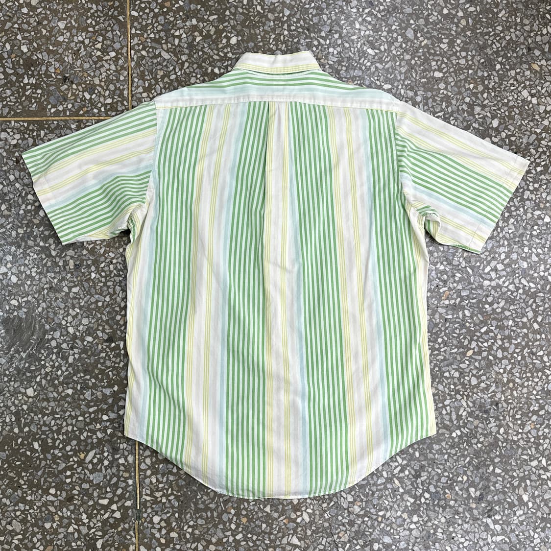 90s 폴로 랄프로렌 마드라스 스트라이프 반팔 셔츠 L 상품이미지2